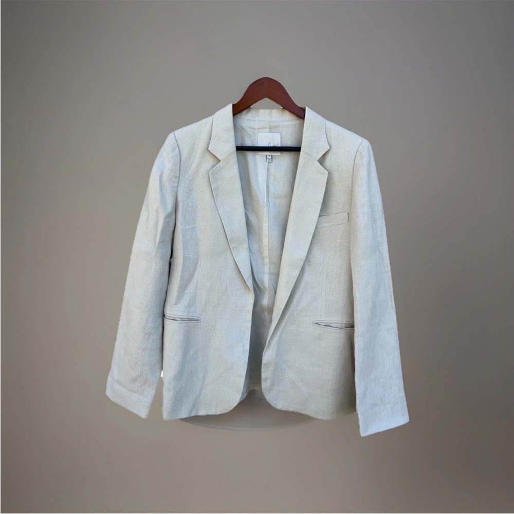 Joie Linen Open Front Blazer Cream Size 10